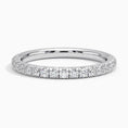French Pavé Round Moissanite Three-Quarter Eternity Wedding Band-2.0 mm