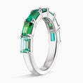 Fresh Meadow Emerald-Cut Lab Gemstone Half Eternity Wedding Band - 3.2 mm