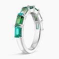 Fresh Meadow Emerald-Cut Lab Gemstone Half Eternity Wedding Band - 3.2 mm