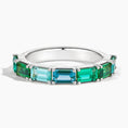 Fresh Meadow Emerald-Cut Lab Gemstone Half Eternity Wedding Band - 3.2 mm