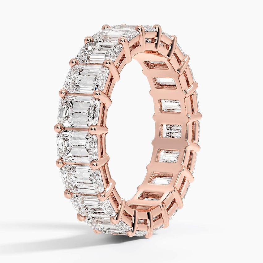 Full Eternity Emerald Cut Moissanite Wedding Band- 5.0 mm