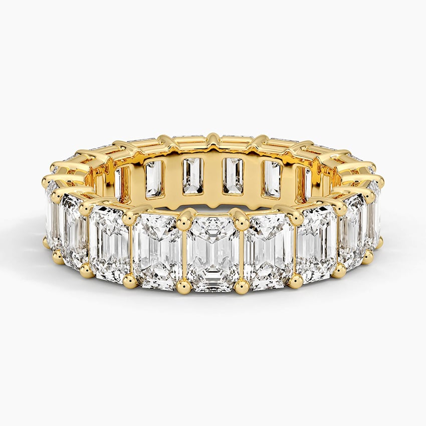 Full Eternity Emerald Cut Moissanite Wedding Band- 5.0 mm