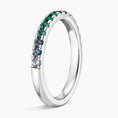 Garden Spectrum Half Eternity Gemstone Wedding Band-2.0 mm