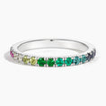 Garden Spectrum Half Eternity Gemstone Wedding Band-2.0 mm