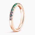 Garden Spectrum Half Eternity Gemstone Wedding Band-2.0 mm