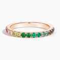 Garden Spectrum Half Eternity Gemstone Wedding Band-2.0 mm