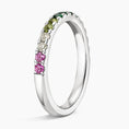 Garden Spectrum Half Eternity Gemstone Wedding Band-2.0 mm