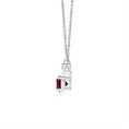 Garnet Bypass Bar Pendant with Moissanite Accents Necklace