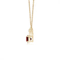 Garnet Bypass Bar Pendant with Moissanite Accents Necklace