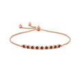 Round Garnet and Moissanite Adjustable Tennis Bolo Bracelet