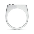 Geometric Flush-Set Black Moissanite Men’s Signet Ring