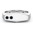 Geometric Flush-Set Black Moissanite Men’s Signet Ring