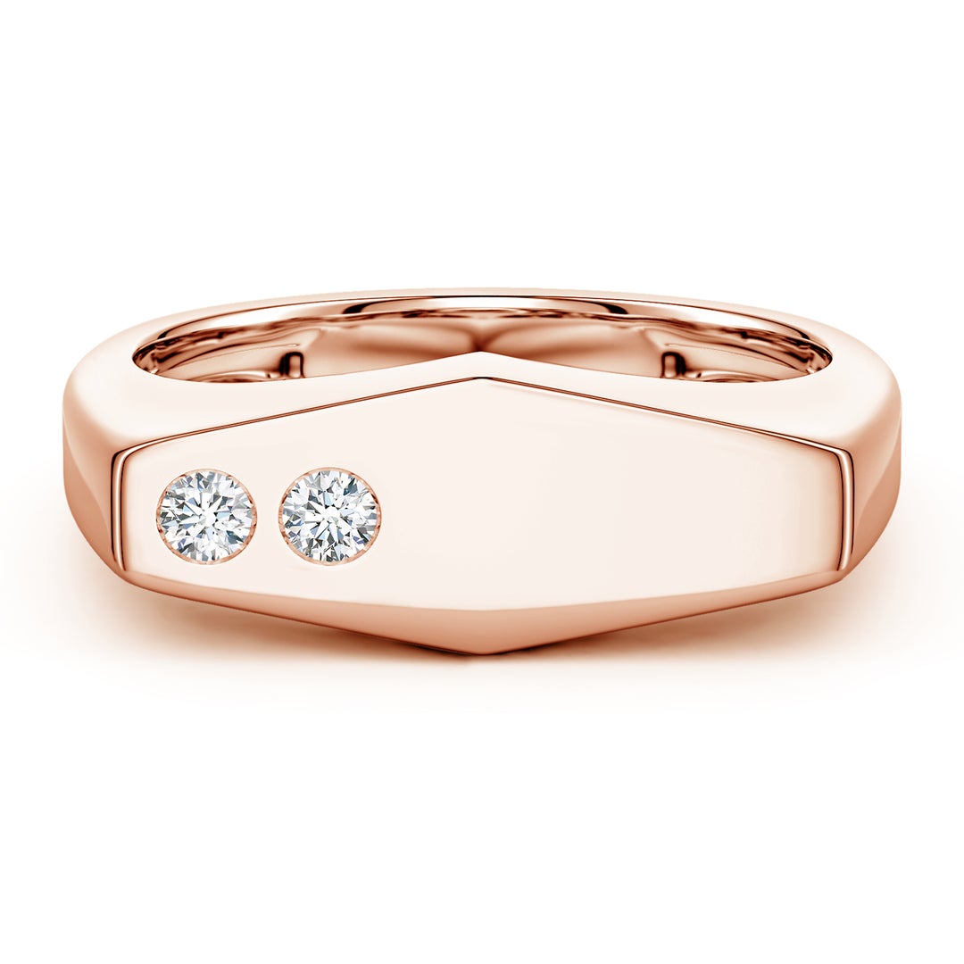 Geometric Flush-Set Moissanite Men’s Signet Ring