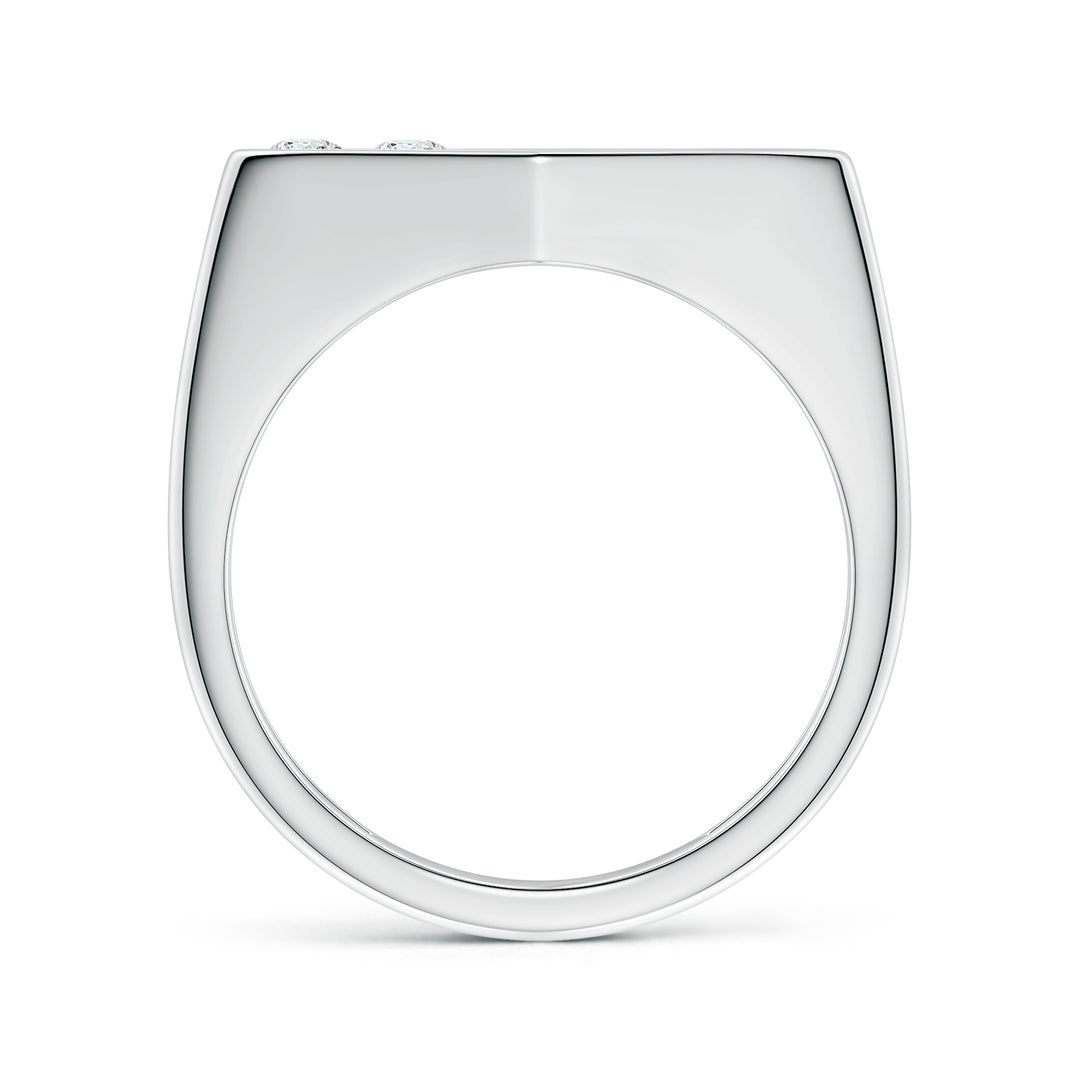 Geometric Flush-Set Moissanite Men’s Signet Ring