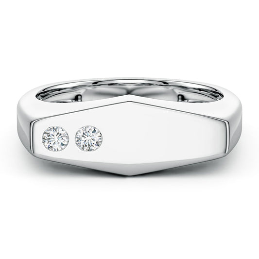 Geometric Flush-Set Moissanite Men’s Signet Ring