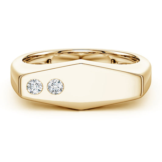 Geometric Flush-Set Moissanite Men’s Signet Ring