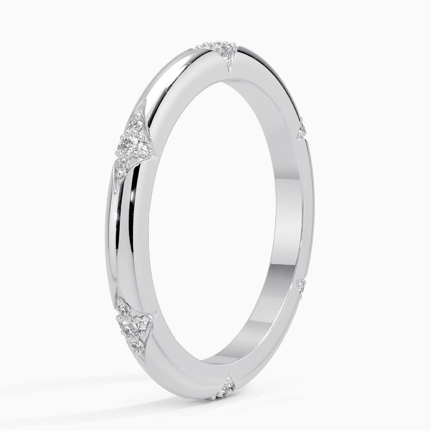 Geometric Pavé Moissanite Wedding Band-2.1 mm