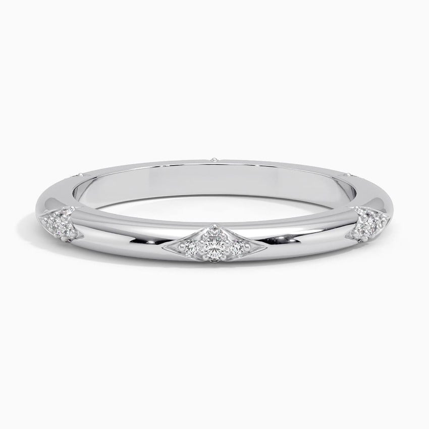Geometric Pavé Moissanite Wedding Band-2.1 mm