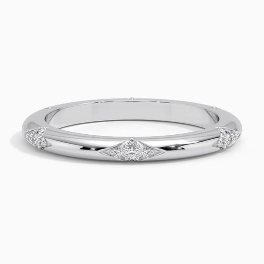 Geometric Pavé Moissanite Wedding Band-2.1 mm