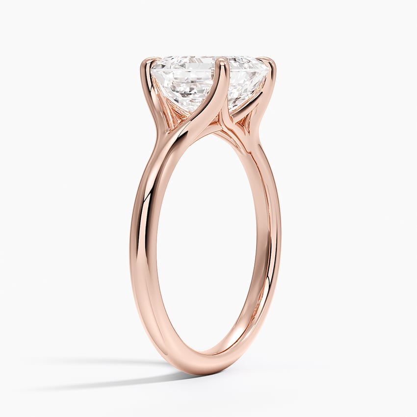 Graceful Arc Asscher Cut Moissanite Engagement Ring