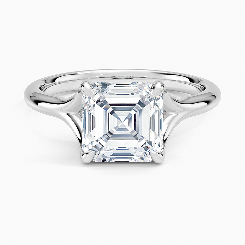 Graceful Arc Asscher Cut Moissanite Engagement Ring