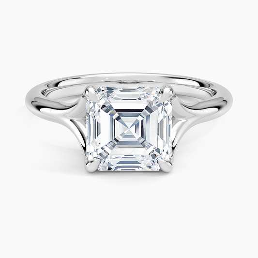 Graceful Arc Asscher Cut Moissanite Engagement Ring