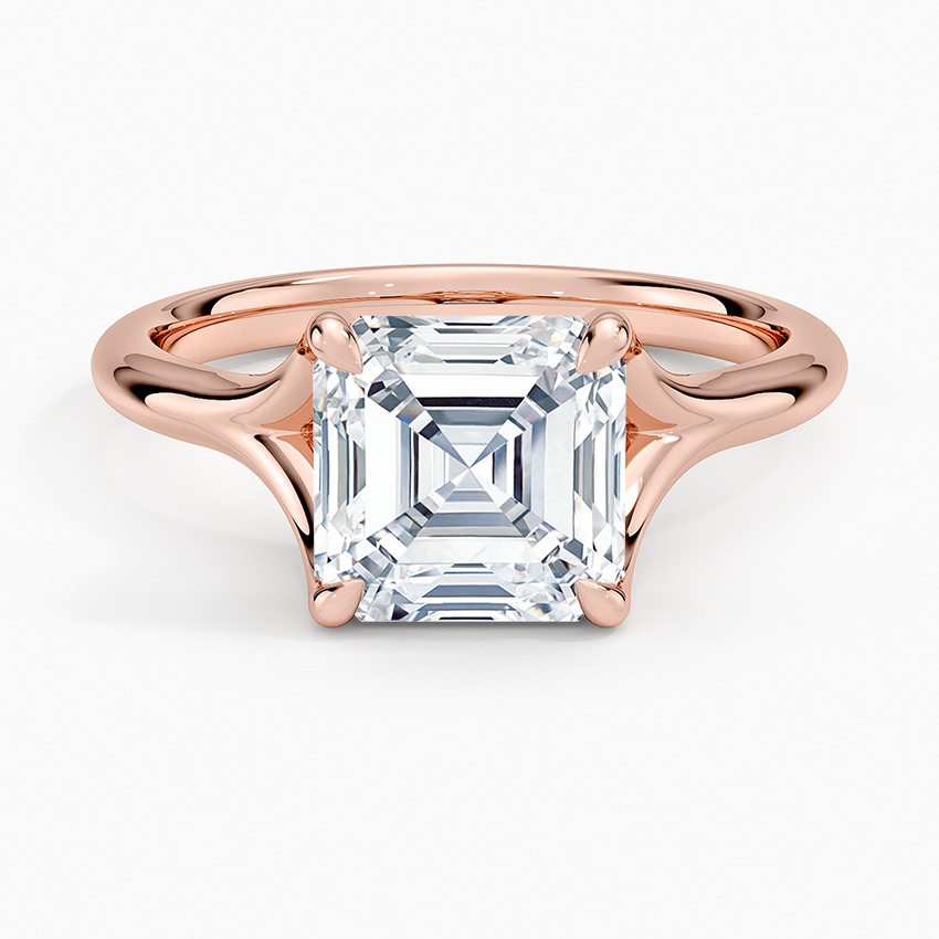 Graceful Arc Asscher Cut Moissanite Engagement Ring