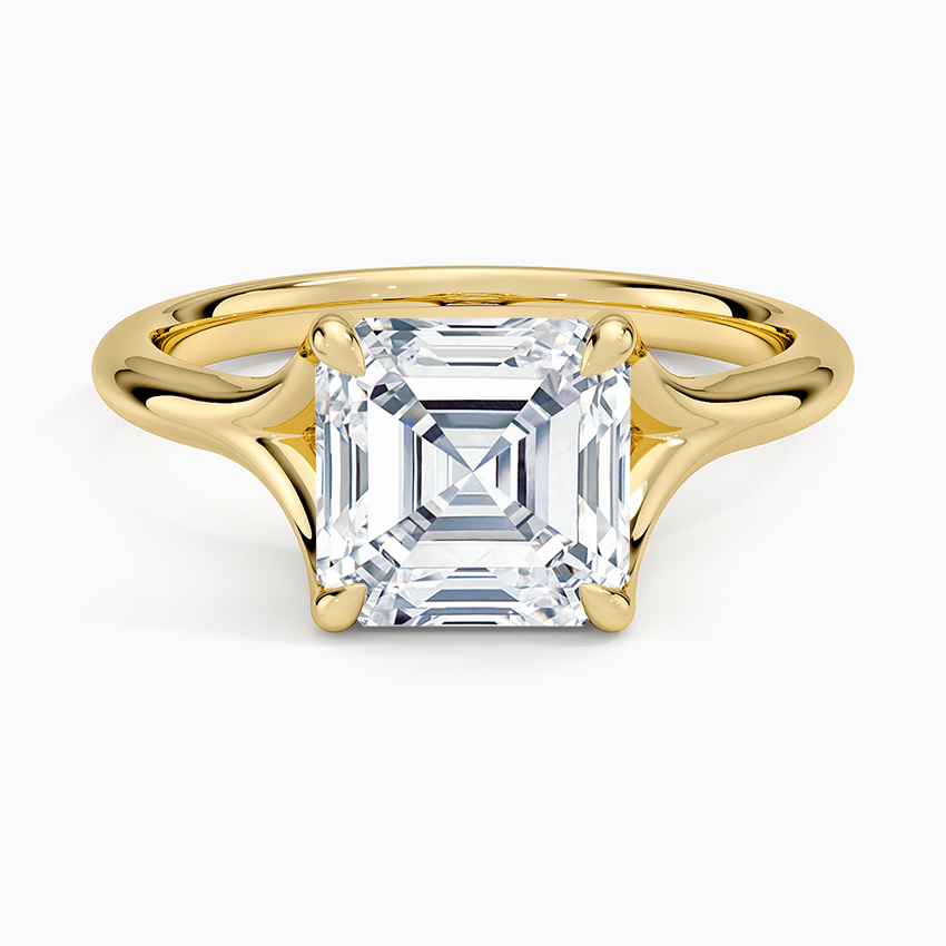 Graceful Arc Asscher Cut Moissanite Engagement Ring