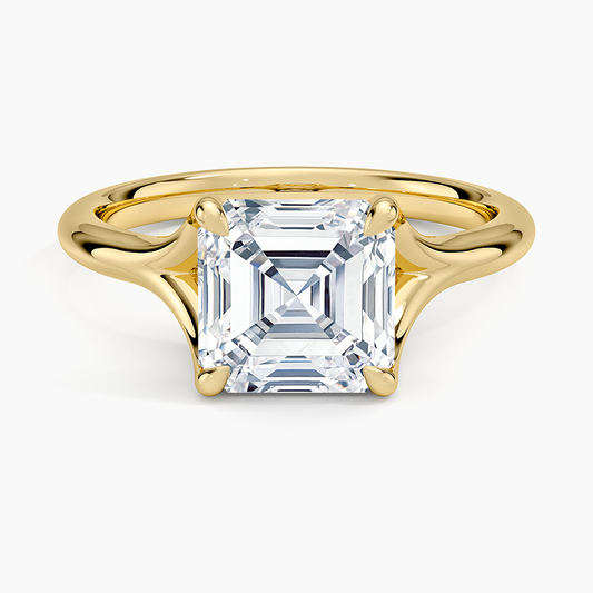 Graceful Arc Asscher Cut Moissanite Engagement Ring
