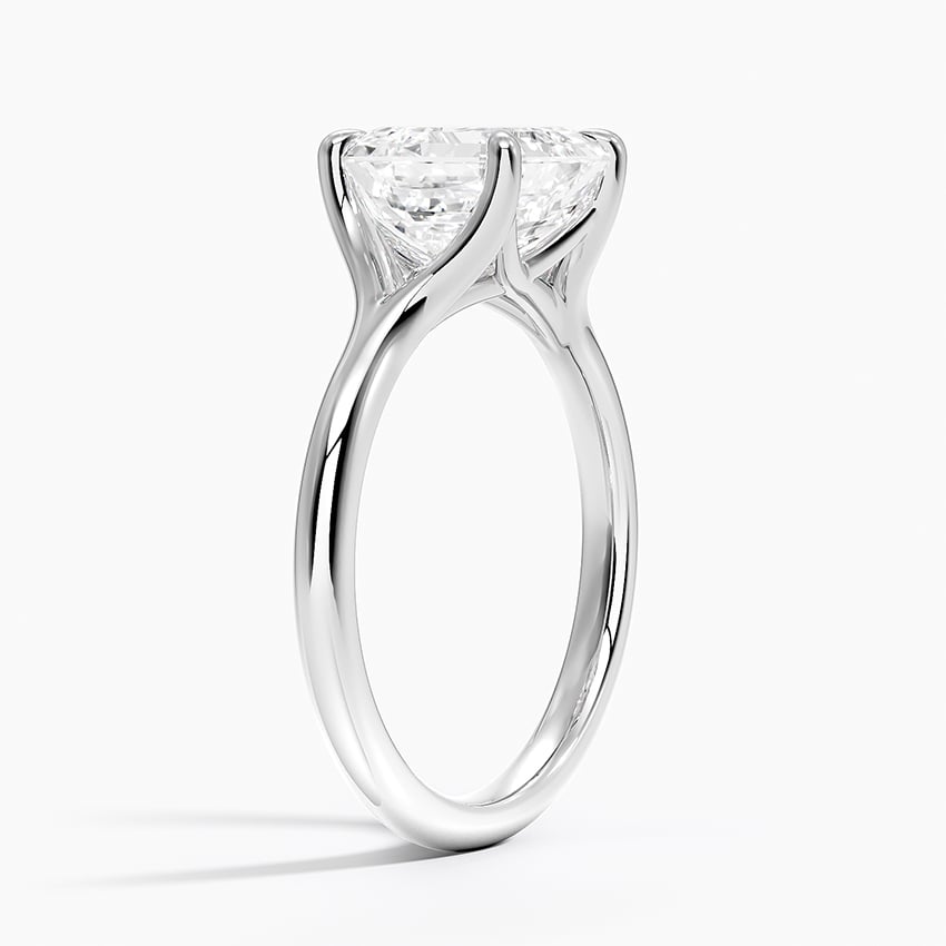 Graceful Arc Asscher Cut Moissanite Engagement Ring
