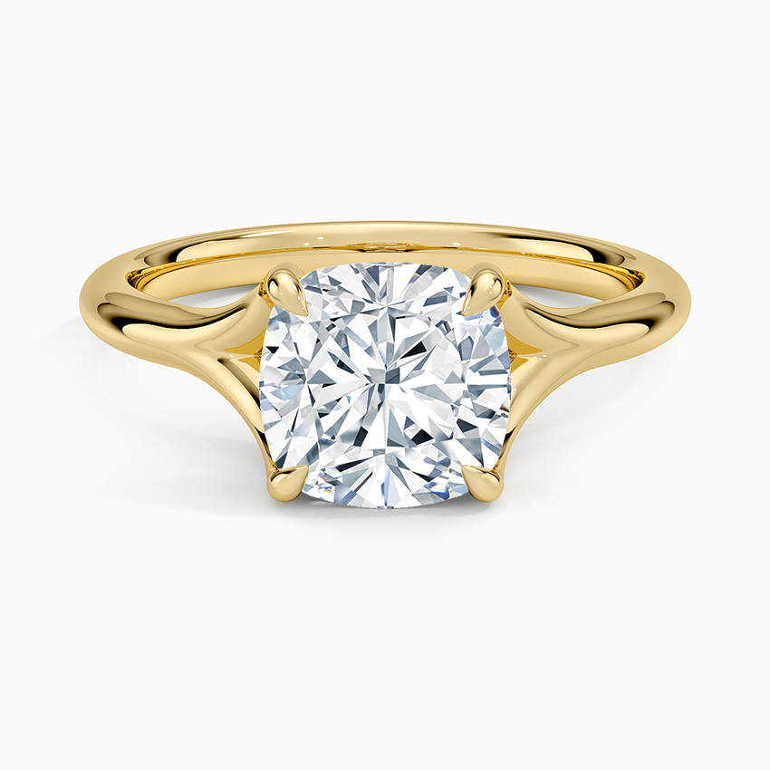 Graceful Arc Cushion Cut Moissanite Engagement Ring