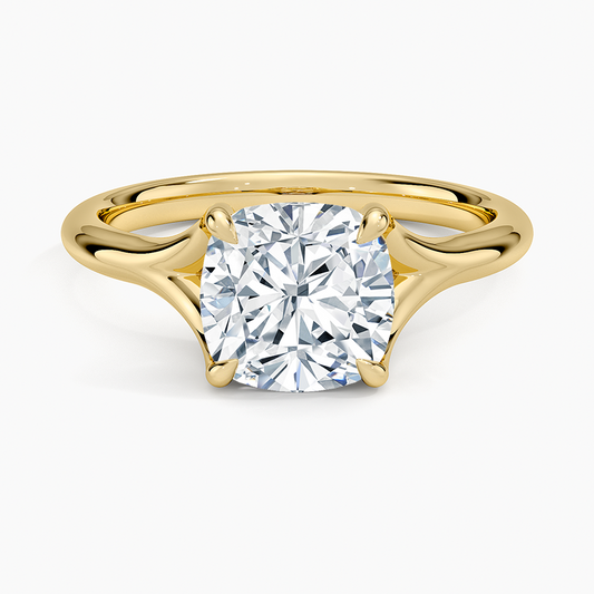 Graceful Arc Cushion Cut Moissanite Engagement Ring