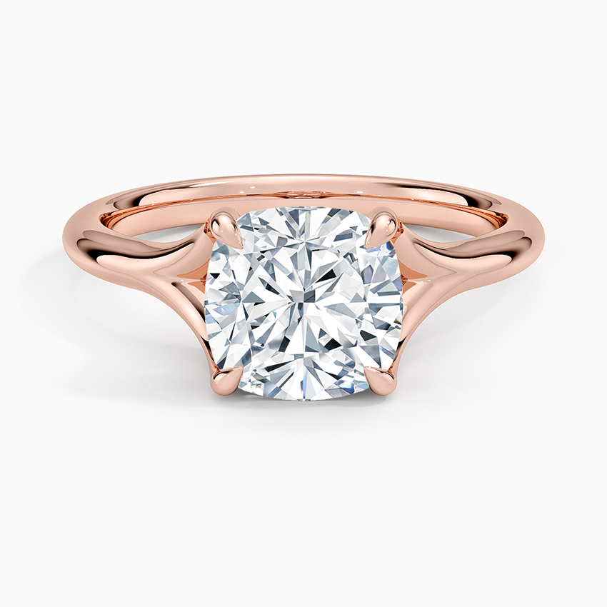 Graceful Arc Cushion Cut Moissanite Engagement Ring