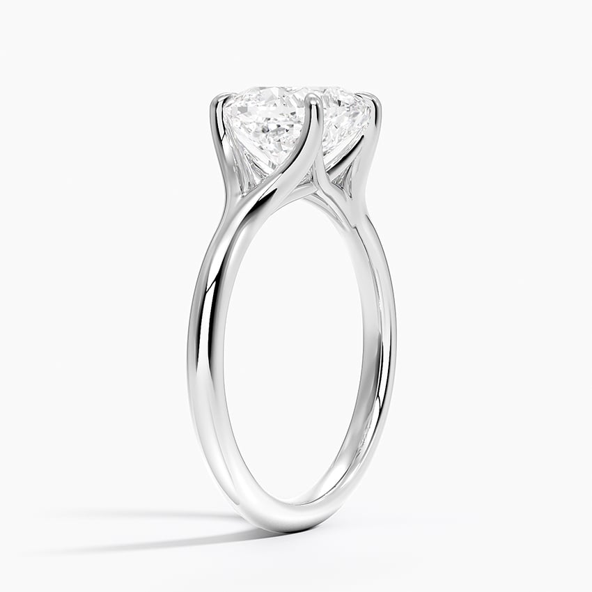Graceful Arc Cushion Cut Moissanite Engagement Ring