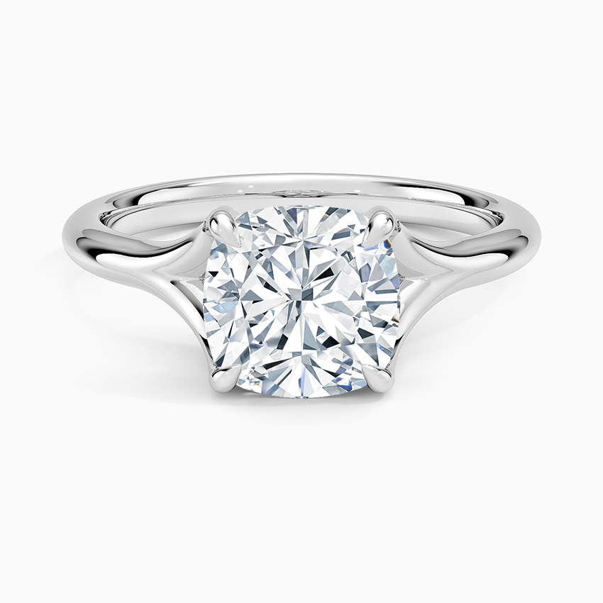 Graceful Arc Cushion Cut Moissanite Engagement Ring