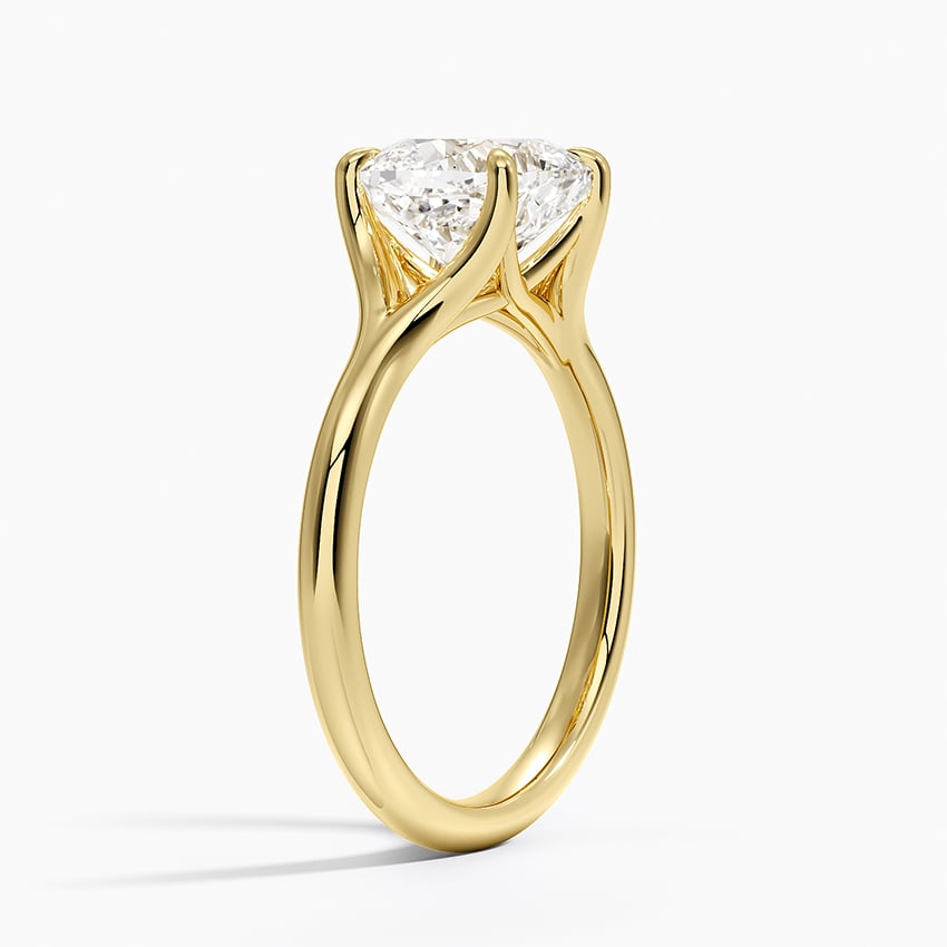 Graceful Arc Cushion Cut Moissanite Engagement Ring