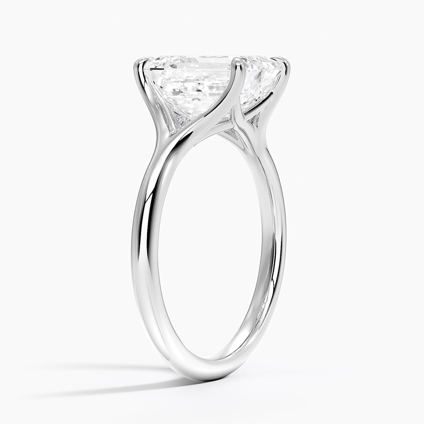 Graceful Arc Emerald Cut Moissanite Engagement Ring