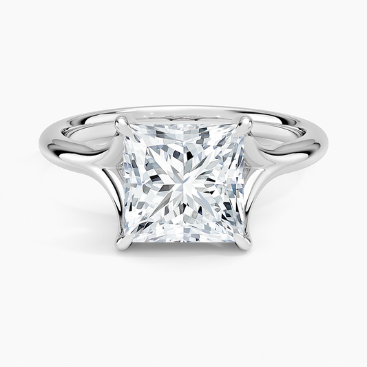 Graceful Arc Princess Cut Moissanite Engagement Ring