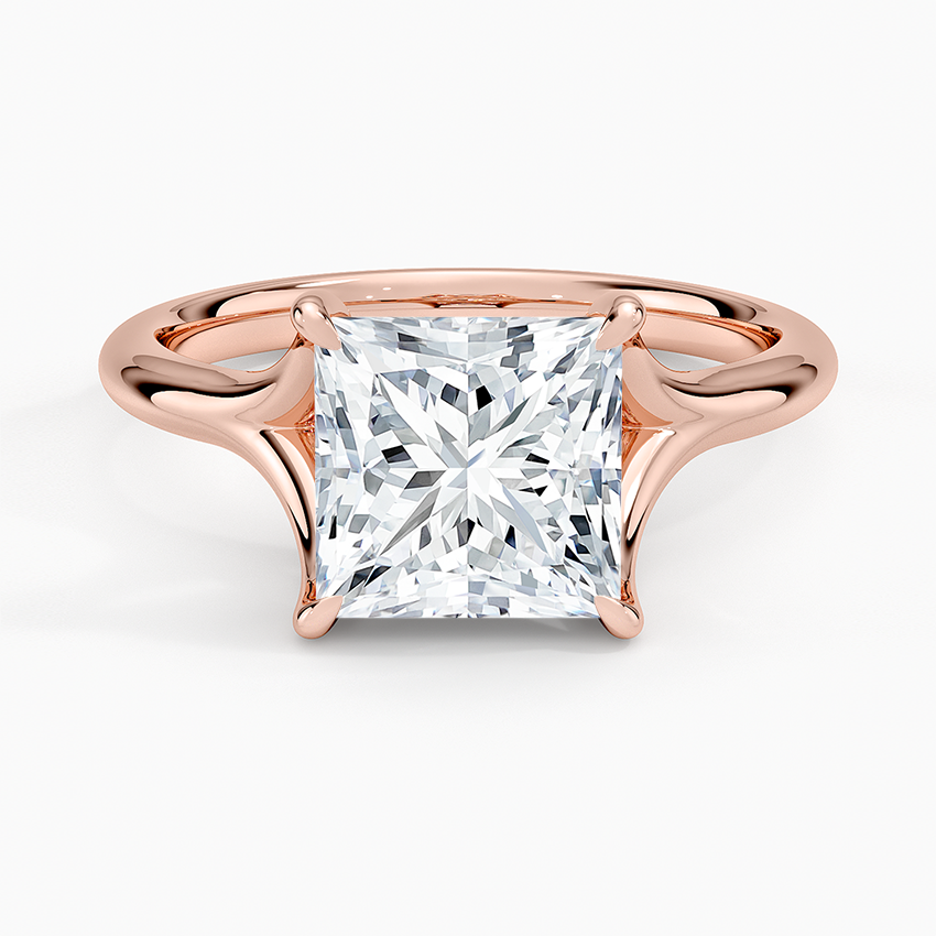 Graceful Arc Princess Cut Moissanite Engagement Ring