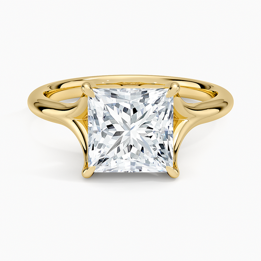 Graceful Arc Princess Cut Moissanite Engagement Ring