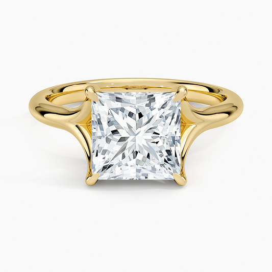 Graceful Arc Princess Cut Moissanite Engagement Ring