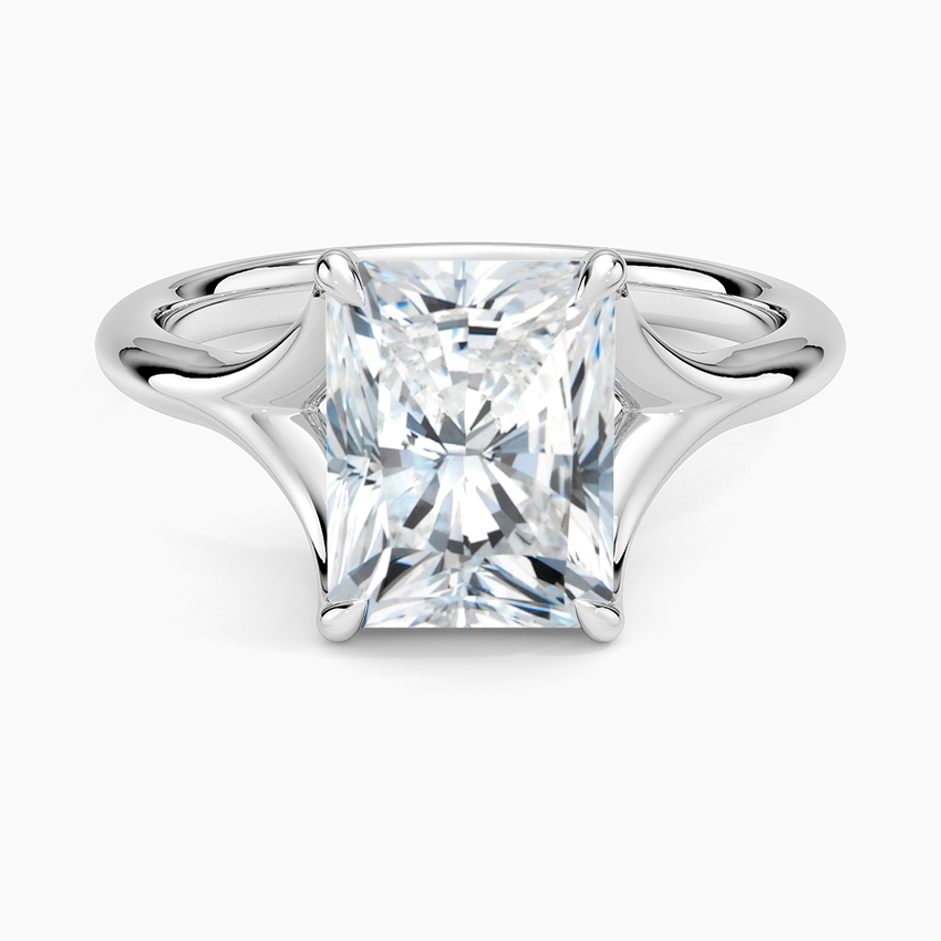 Graceful Arc Radiant Cut Moissanite Engagement Ring