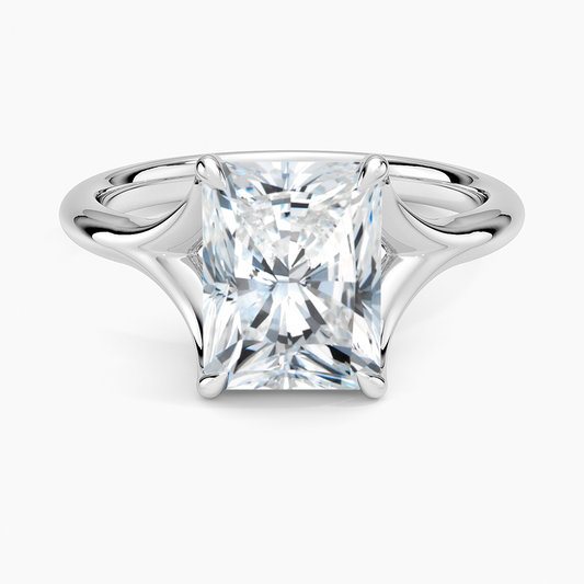 Graceful Arc Radiant Cut Moissanite Engagement Ring