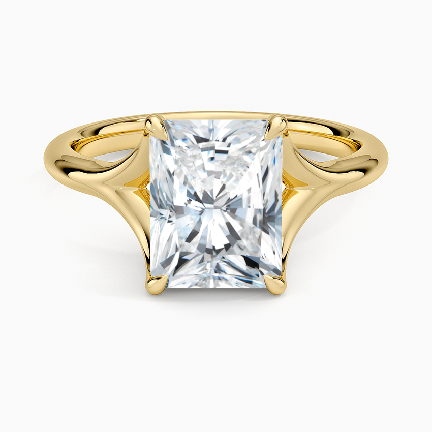 Graceful Arc Radiant Cut Moissanite Engagement Ring