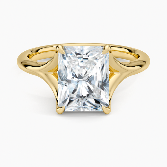 Graceful Arc Radiant Cut Moissanite Engagement Ring