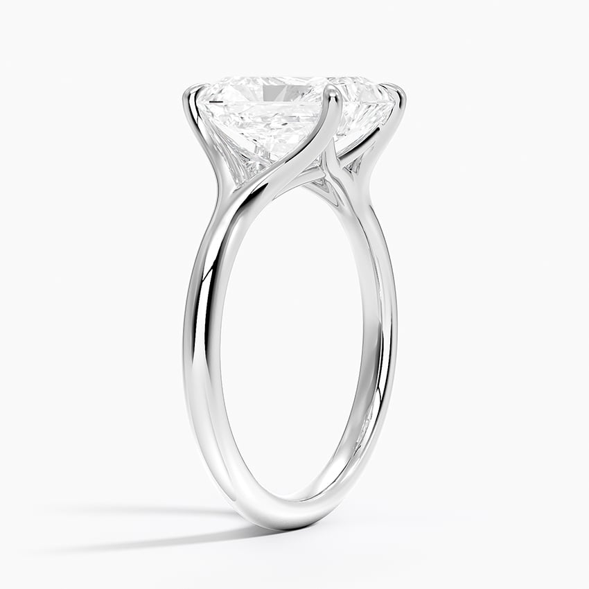 Graceful Arc Radiant Cut Moissanite Engagement Ring
