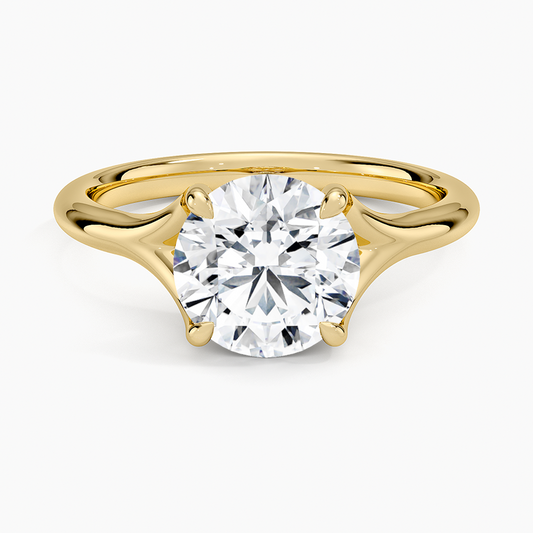 Graceful Arc Round Cut Moissanite Engagement Ring