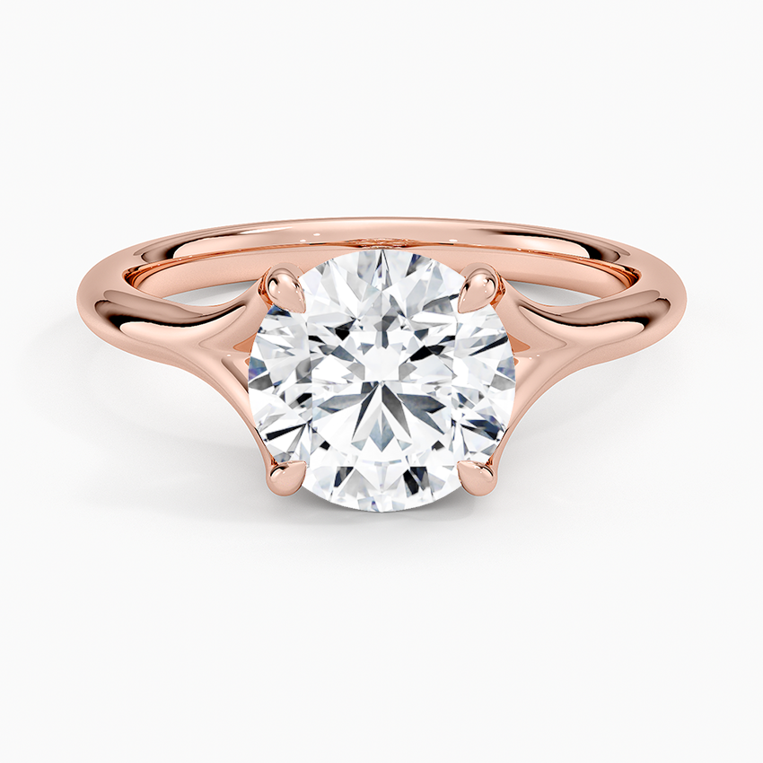 Graceful Arc Round Cut Moissanite Engagement Ring