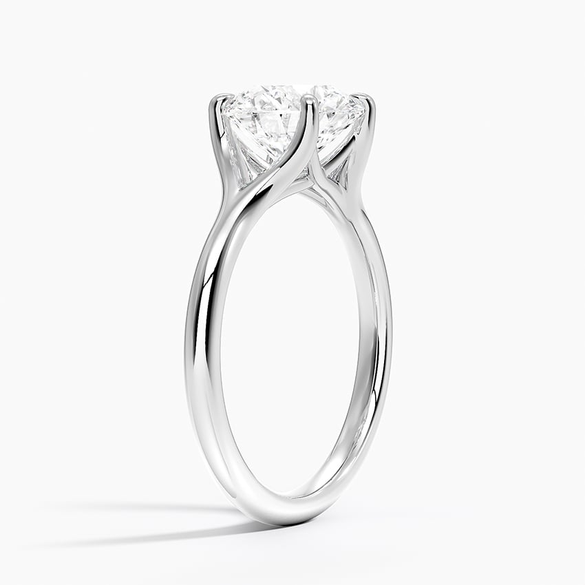 Graceful Arc Round Cut Moissanite Engagement Ring