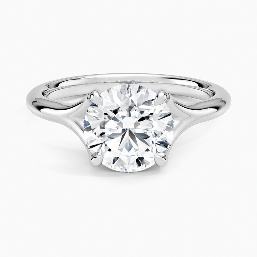 Graceful Arc Round Cut Moissanite Engagement Ring